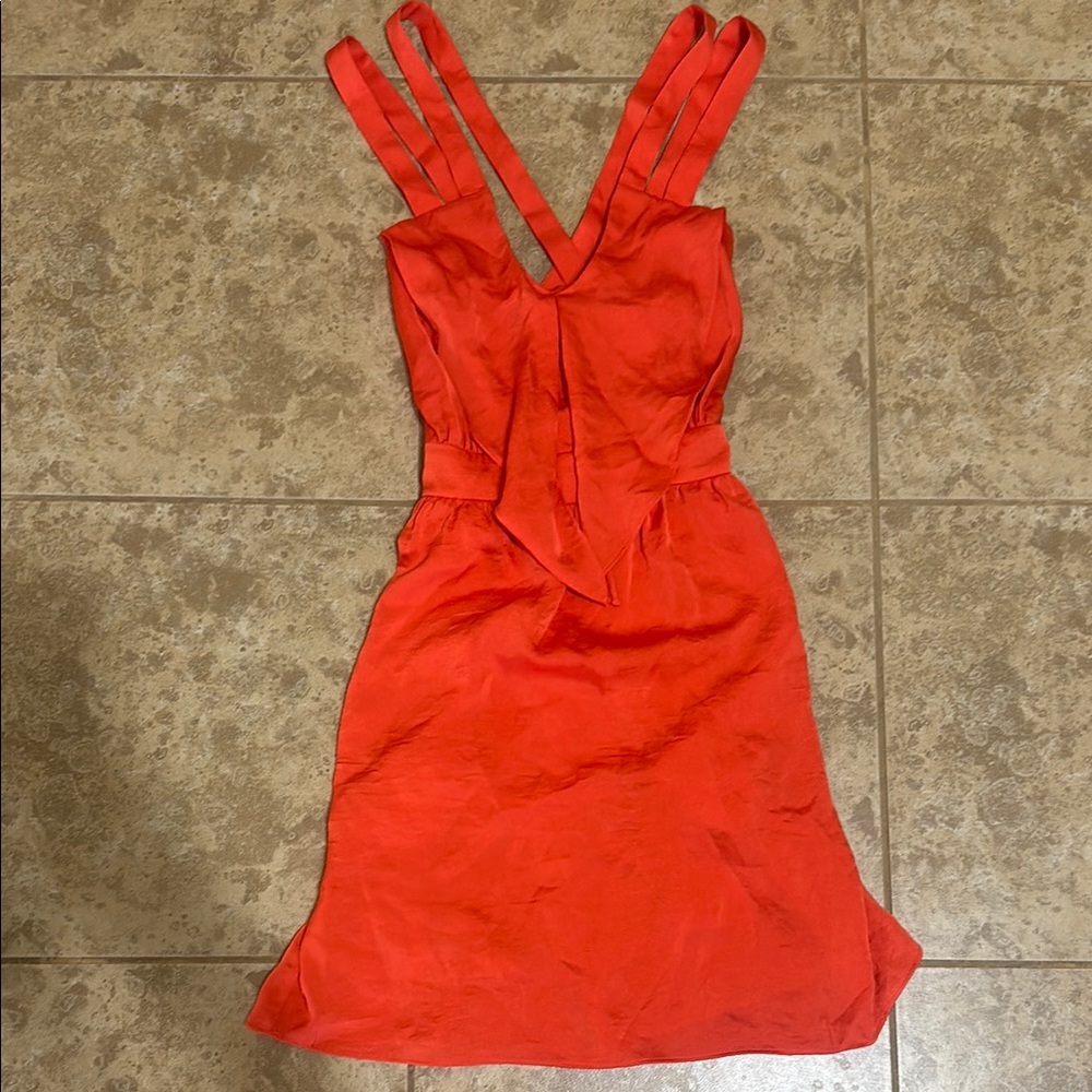 Bcbgeneration Bright Orange Double Strap Dress - image 2